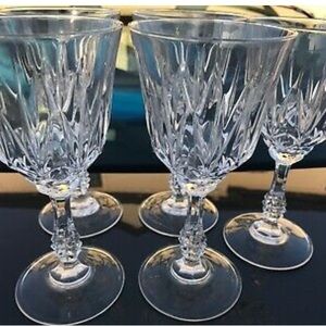 Vintage* Cristal D’Arques Crystal Water Goblet Lot Of 5